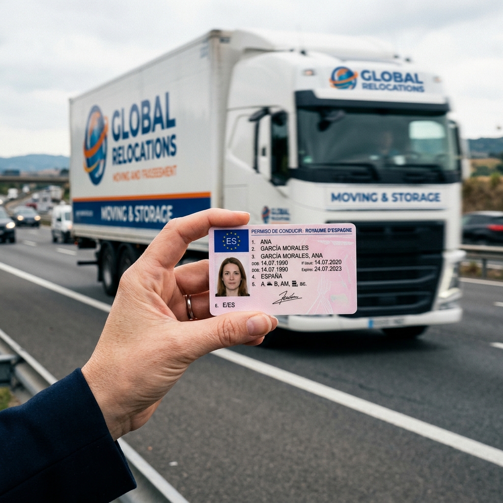 Un permis de conduire français au format carte de crédit (modèle 2013), photo et champs d'identité floutés, montrant l'en-tête « Permis de conduire, République française » et les dates de délivrance et d'expiration.